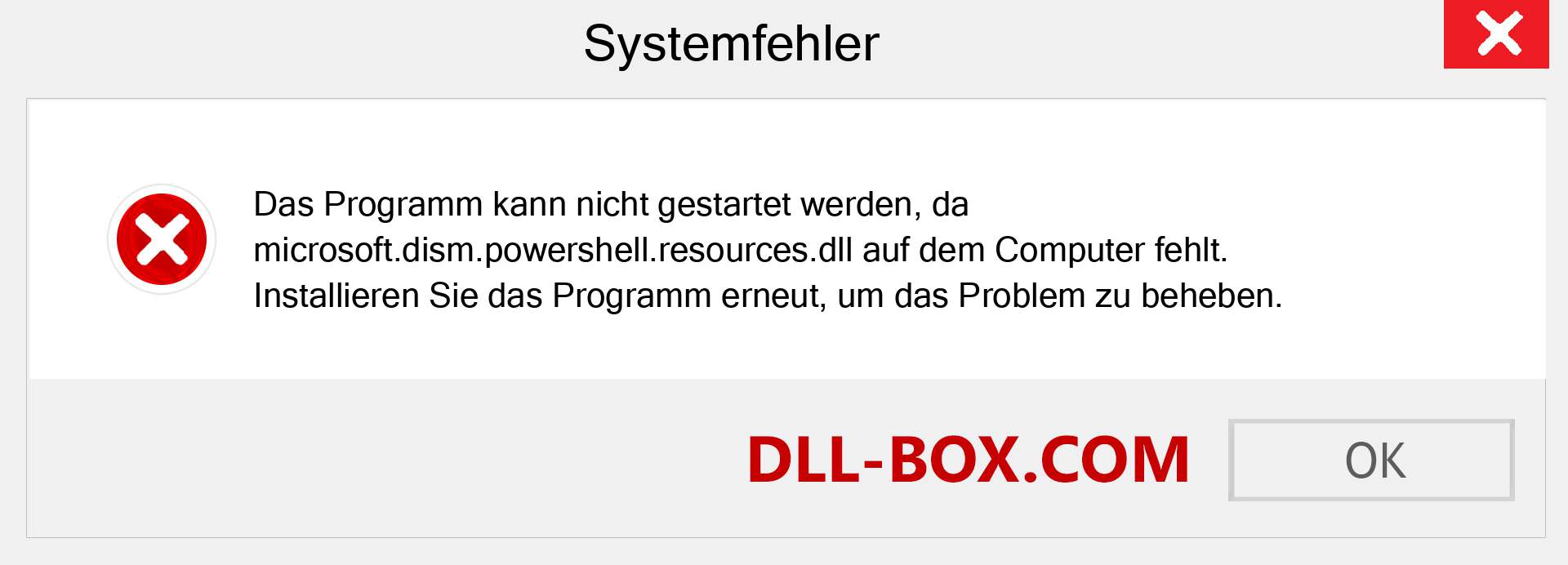 microsoft.dism.powershell.resources.dll-Datei fehlt?. Download für Windows 7, 8, 10 - Fix microsoft.dism.powershell.resources dll Missing Error unter Windows, Fotos, Bildern